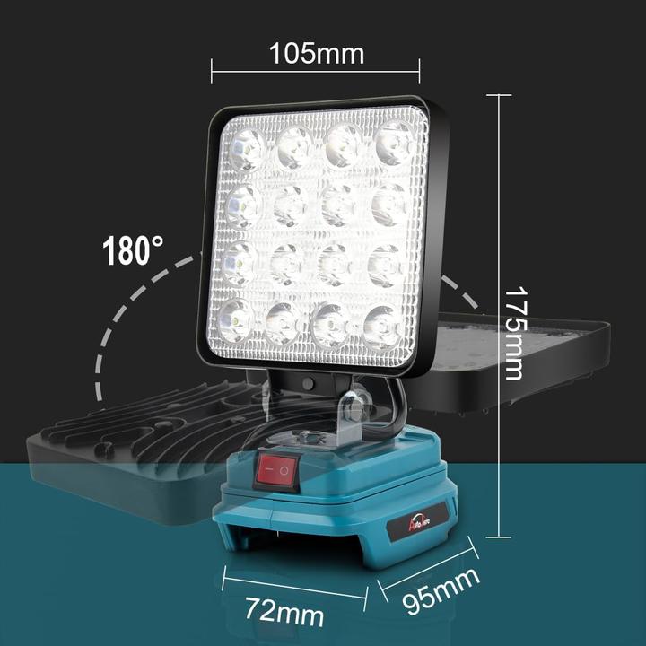 Actual product image Autojare Akku LED Arbeitsleuchte für Makita (3200 lm)