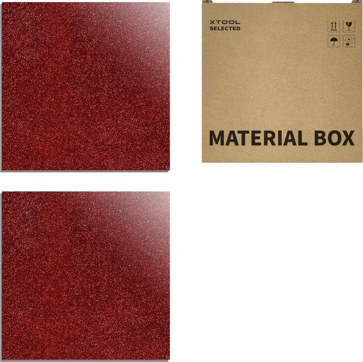 Actual product image XTool 3 mm Red Glitter Acrylic Sheets (2-Pack) (Accessories)