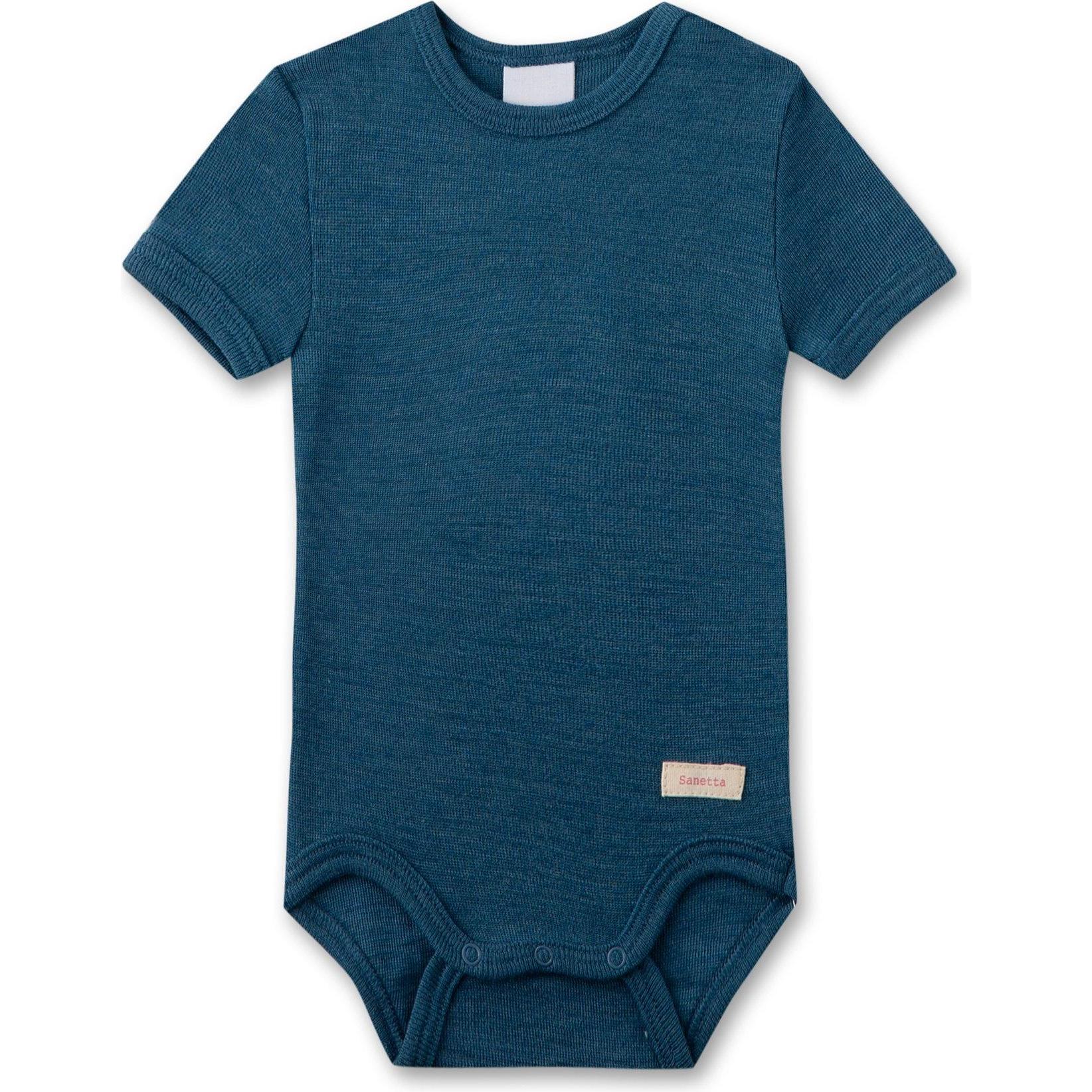 Sanetta, Unisex, Body, Merino/Seide Body uni, Blau, (56)