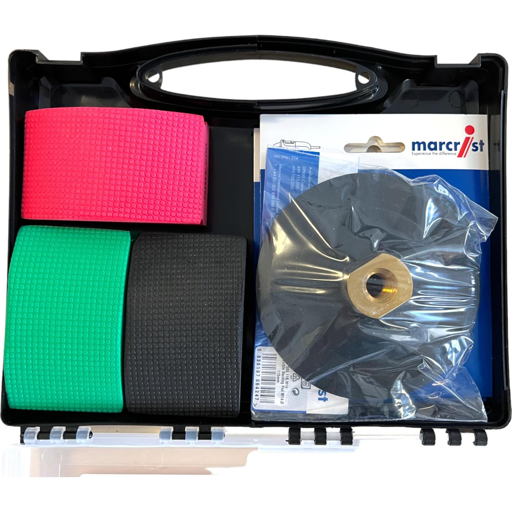 Thumbnail - Marcrist, Schleifmittel, Fliesen-Polier Set 115mm + 1x Klett-Stützteller + 3x Klett-Diamantscheibe + 3x