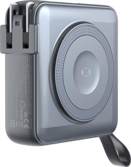 Image du produit Mobile Origin Powerbank & Travel Charger Lightning/USB-C Cable MagSafe/AW/iPhone Compatible grey Powerbank - G... (10000 mAh)