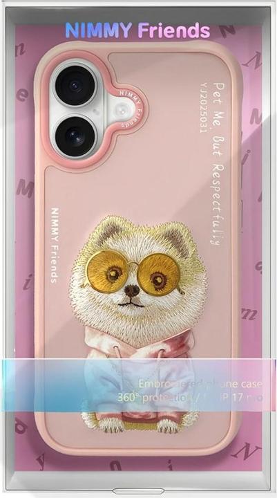Actual product image Audi Etui Nimmy Glasses Cool Dog do iPhone 17 różowy (Apple iPhone 17)