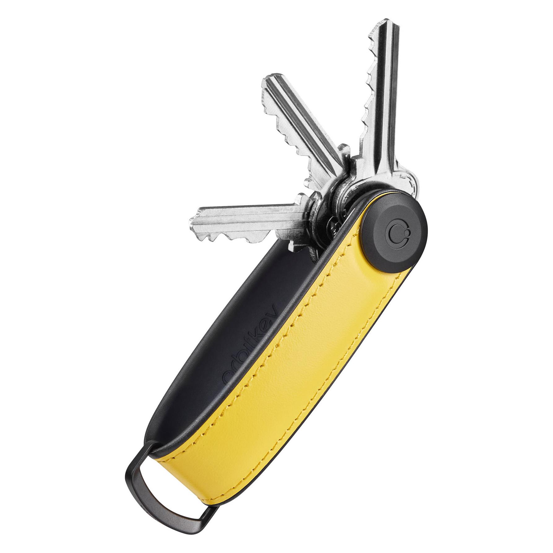 Orbitkey, Herren, Schlüsselanhänger, Hybrid Leather Key Organiser - Solar Yellow, Gelb