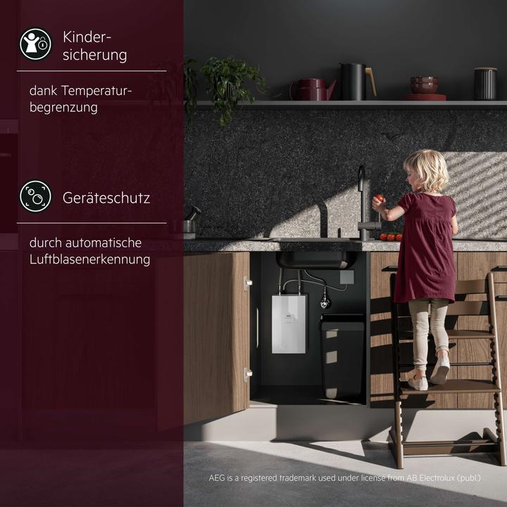 Produktbild AEG Haustechnik DDLE Kompakt 11/13 kW Kompakt Durchlauferhitzer für die Küche, 400 V, Untertisch, VDE geprüft