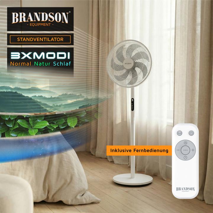 Produktbild Brandson Standventilator DC-Motor, leise, Oszillation, Fernbedienung, 30 W, 9 Geschwindigkeitsstufen (29.70 dB)