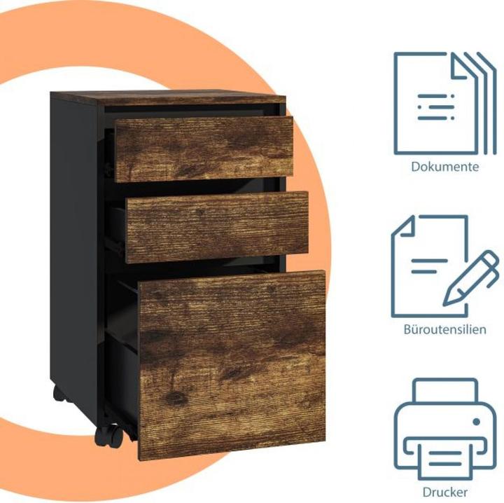 Produktbild Relaxdays Rollcontainer mit 3 Schubladen (40 x 40 x 70 cm)