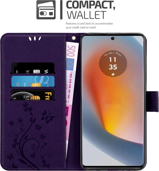 Produktbild Cadorabo Hülle für Motorola Moto Edge 50 Fusion mit Blumen Muster (Motorola Edge 50 Fusion)