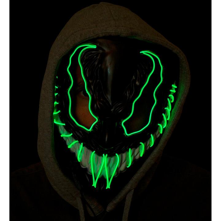 Actual product image Widmann Green monster mask with LED lighting
