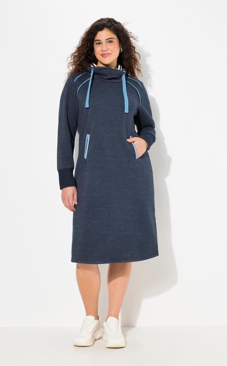 Produktbild Ulla Popken Sweatkleid, Zierpaspeln, Stehkragen, Langarm, Taschen (50, 52)