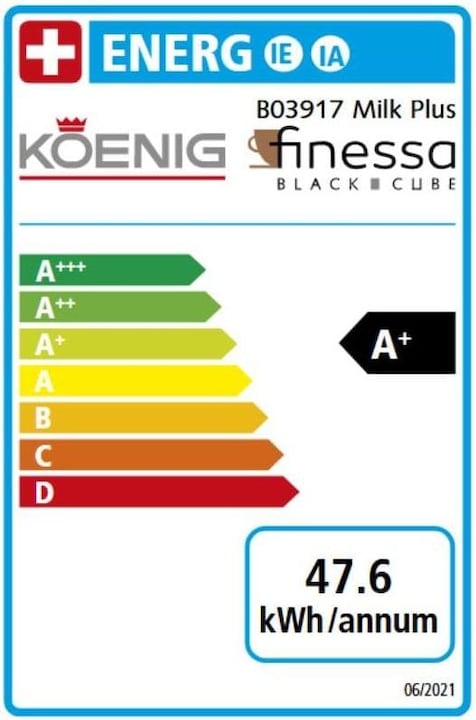 Energie-Label Koenig Finessa Milk Plus