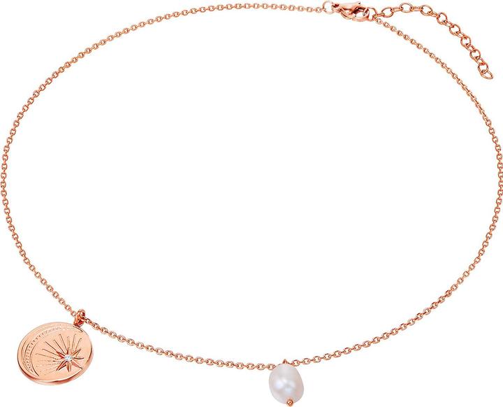 Image du produit Valero Pearls Femmes Acier inoxydable Preciosa Perle de culture d'eau douce or rose 40,0 cm Chaîne de base + 5,0 (Acier inoxydable, 40 - 45 cm)