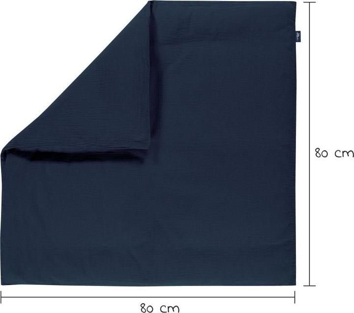 Produktbild Alvi Babybettwäsche & Bettsets Bettwäsche Mull mit Knopf 80 x 80 cm - Poseidon (80 x 80 cm, 35 x 40 cm)