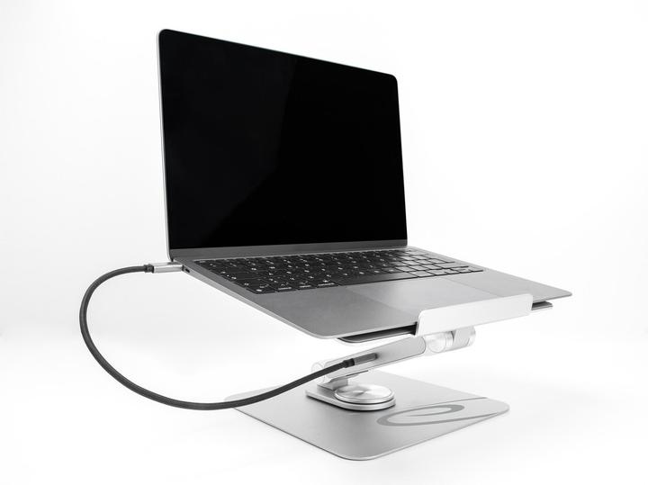 Image du produit Delock Support pour tablette et ordinateur portable avec station d'accueil 4K intégrée - HDMI / lecteur de (USB-C, 6 ports)