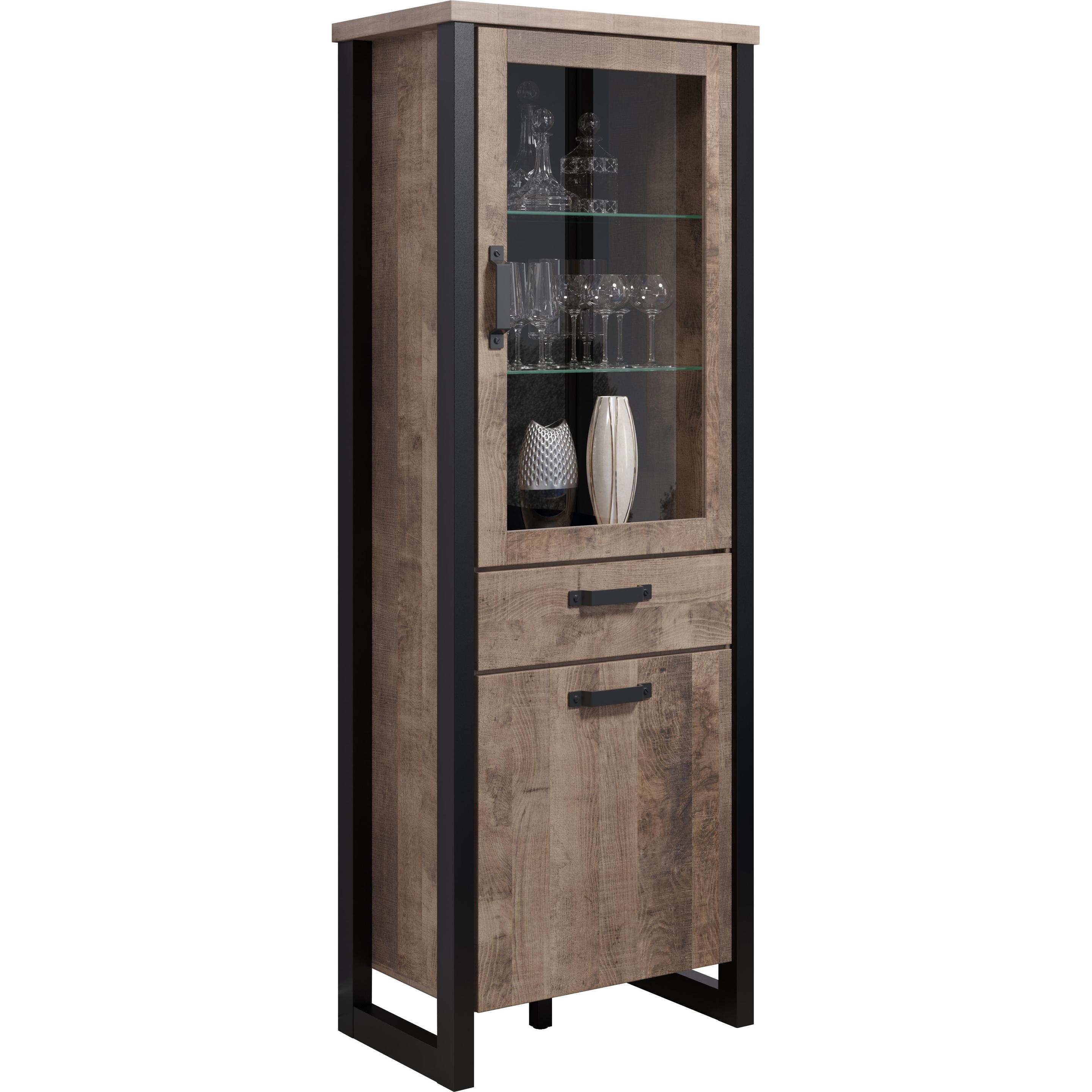 Trendteam, Vitrine + Buffetschrank, EmileWO (70 x 45 x 195 cm)