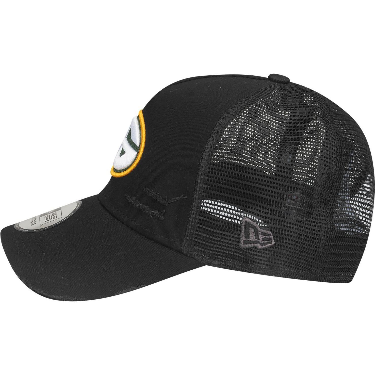 Thumbnail - New Era, Herren, Cap, Mesh Trucker Cap - DISTRESSED Green Bay Packers, Schwarz, (One Size)