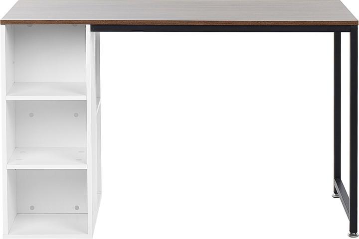 Produktbild Beliani Schreibtisch weiss / dunkler Holzfarbton 120 x 60 cm DESE (120 x 60 x 75 cm)