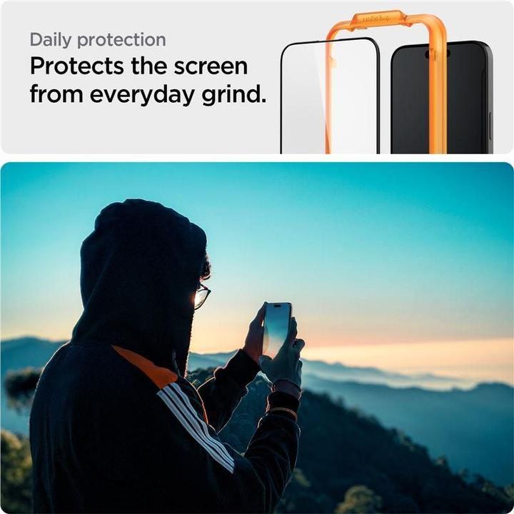 Actual product image Spigen Glas.tR AlignMaster (2 Piece, Apple iPhone 15 Pro)