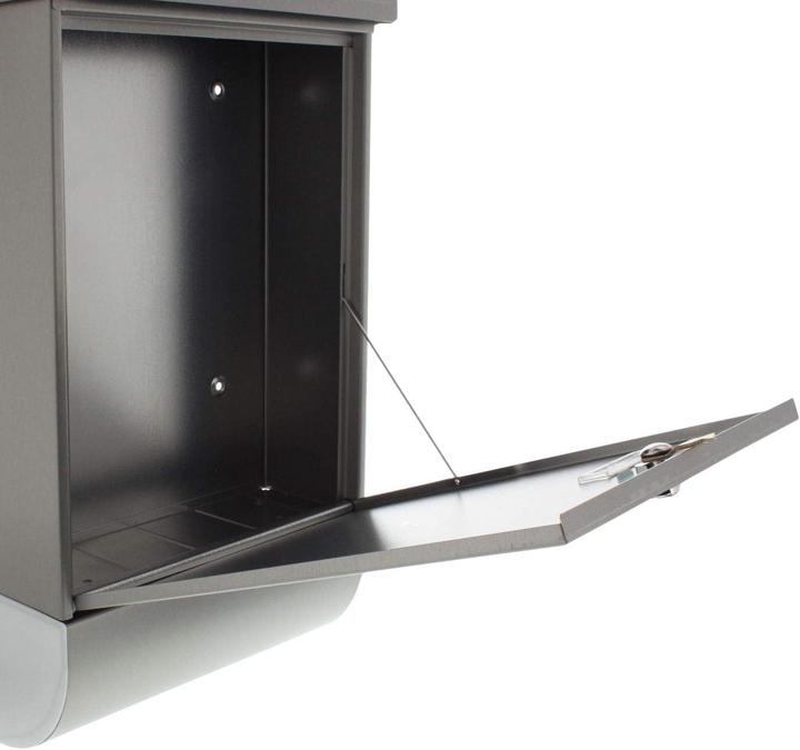 Immagine prodotto Burg Wächter Set di cassette per lettere in acciaio inox LxHxP 300/500/110 mm Oslo 37670 NI con sportello