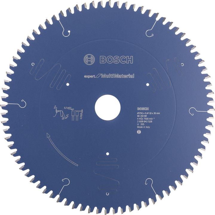 Bosch Professional Zubehör Kreissägeblatt Expert for Multi Material, 254 x 30 x 2,4 mm, 80