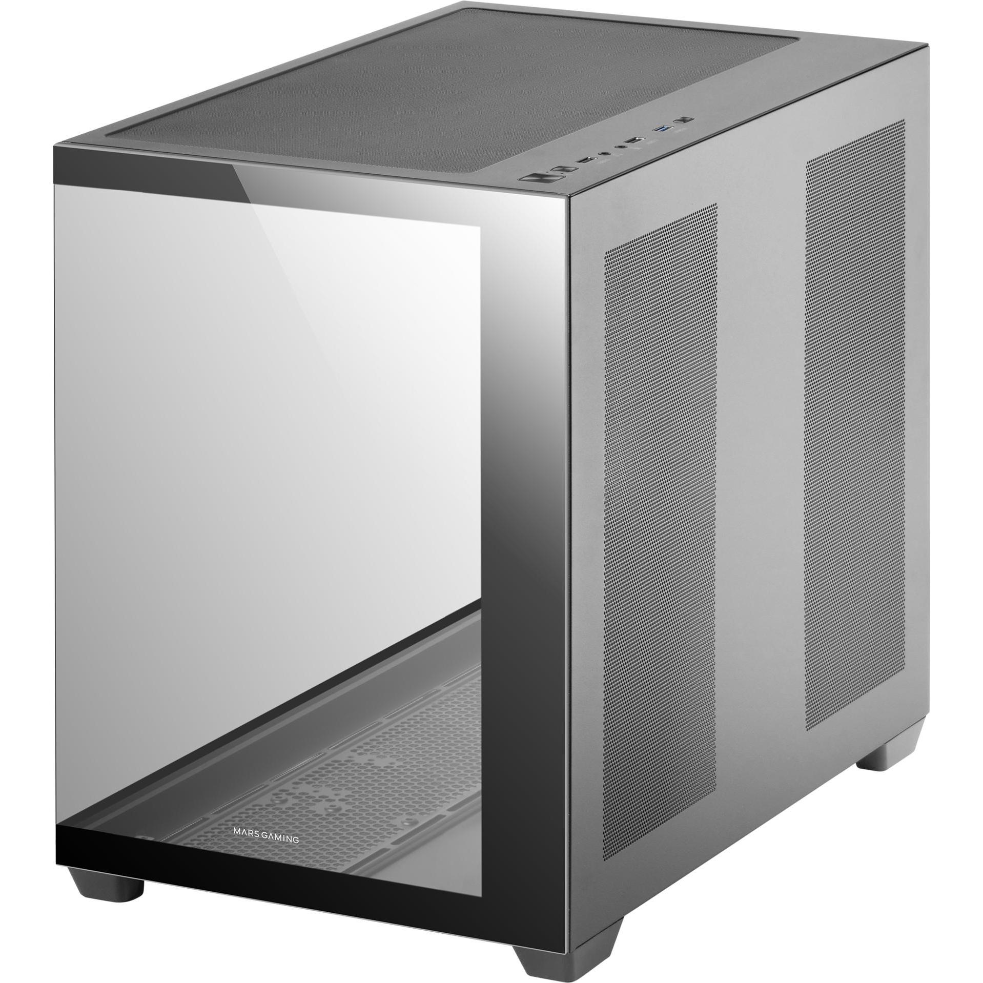 Mars Gaming Boitier Grand Tour E-ATX MCV4 RGB avec panneaux vitrés (Noir) (mATX, Mini-ITX, ATX), PC Gehäuse, Schwarz