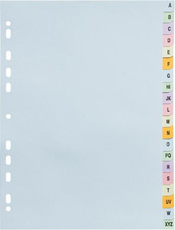 Produktbild Exacompta Register A4+, Recyclingkarton 170g, Pastellfarben, 20 Taben A-Z, Forever