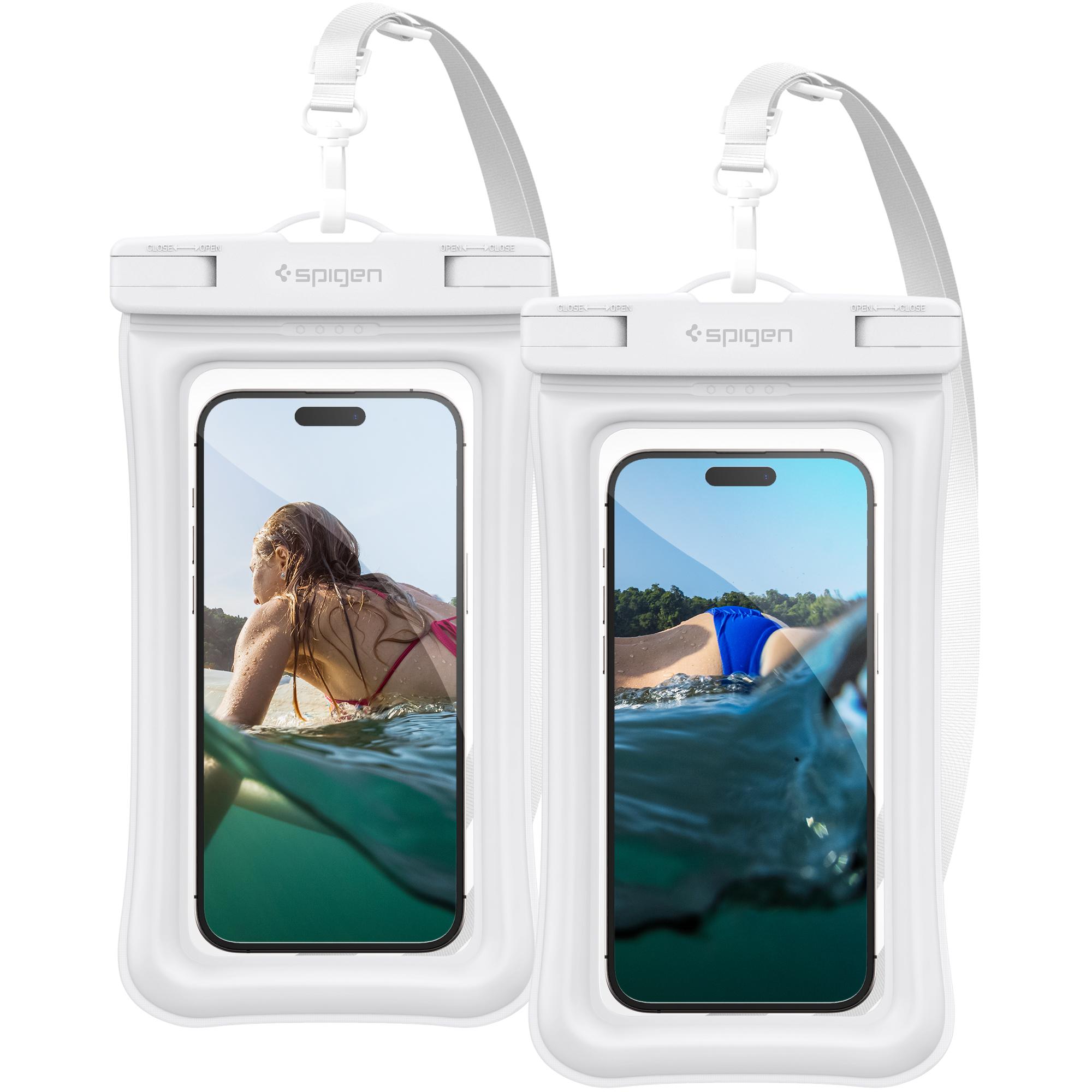 Spigen Aqua Shield Waterproof Floating Case A610 2 Pack, white ACS06017 (Apple iPhone 13 Pro Max, Samsung Galaxy S22 Ult...