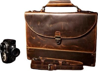 Produktbild Only-Bags.Store Echtes Leder Aktentasche, Laptop Tasche, Büro Umhängetasche, Messenger Bag, Weihnachtsgeschenk (15")