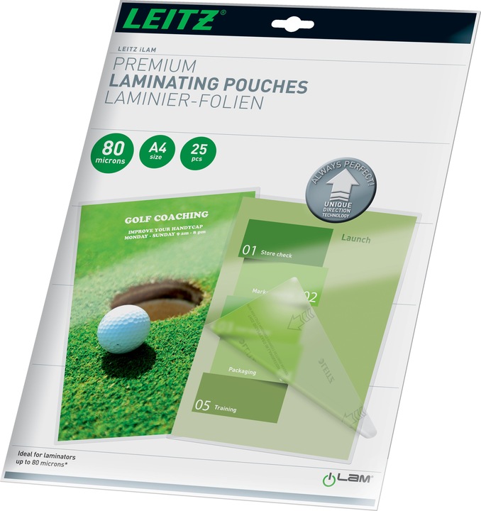 Productafbeelding Leitz Lamineerfilm (A4, 25 Stuk, 80 µm)