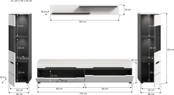 Produktbild Xonox Home Canu (272 x 33 x 141 cm)