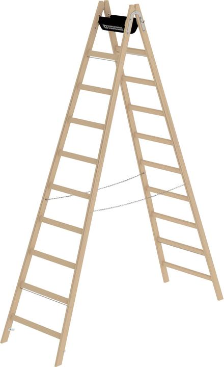 Munk Rung Stepladder Wood 2x10 Rungs (Stepladder, 291 cm)