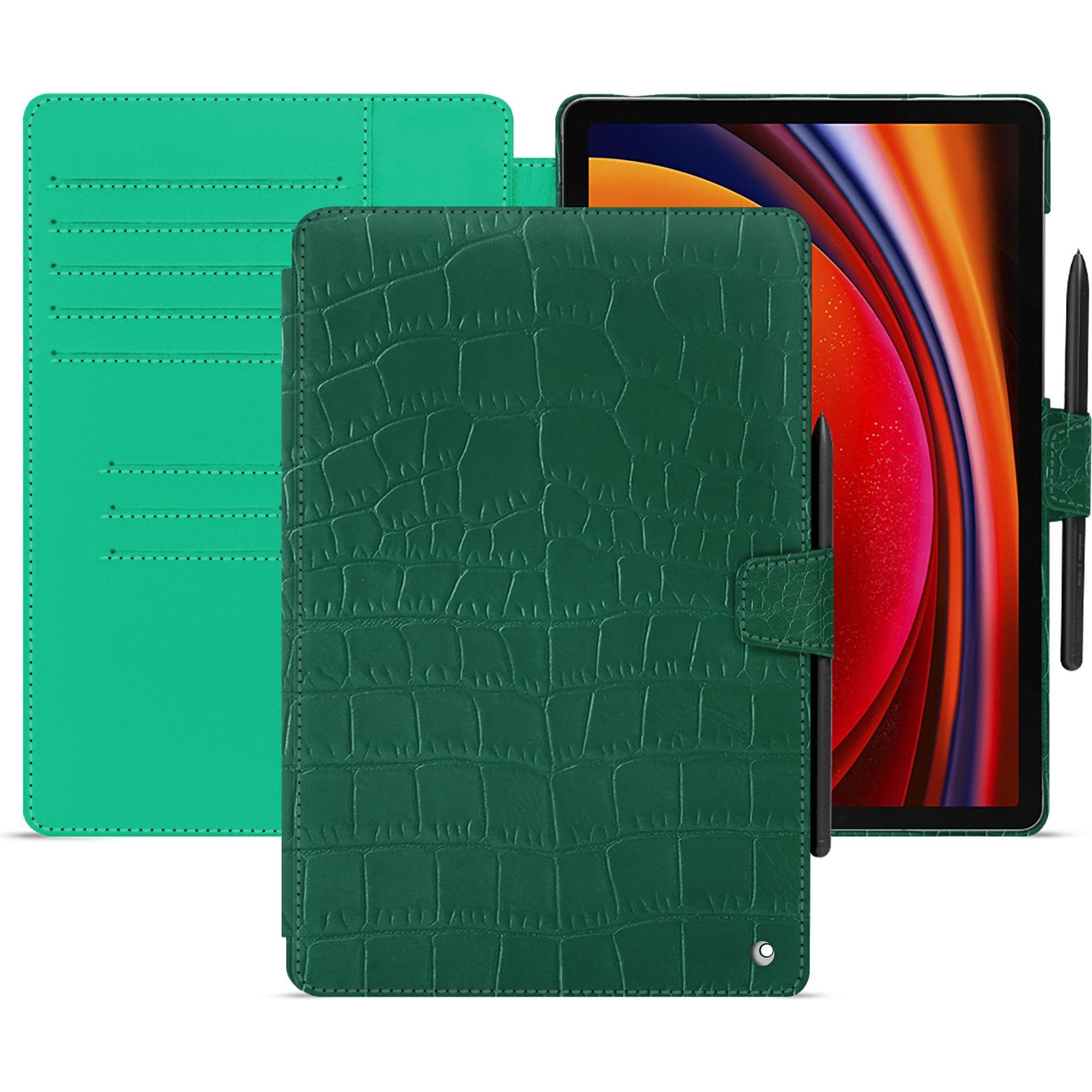 Noreve Lederschutzhülle Samsung Galaxy Tab S9 (Galaxy Tab S9), Tablet Hülle, Grün