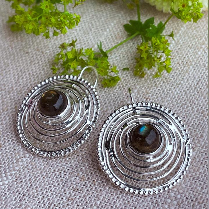 Immagine prodotto Steinkult Ohrringe Labradorite "Ondine" (Labradorite, Ottone)