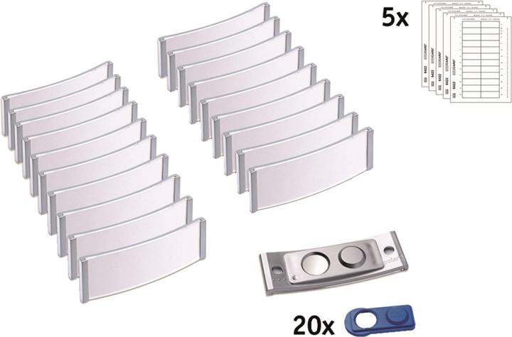 Produktbild Badgepoint POL20MA66-20DR Namensschilder, 64 x 22 mm, metallfarben