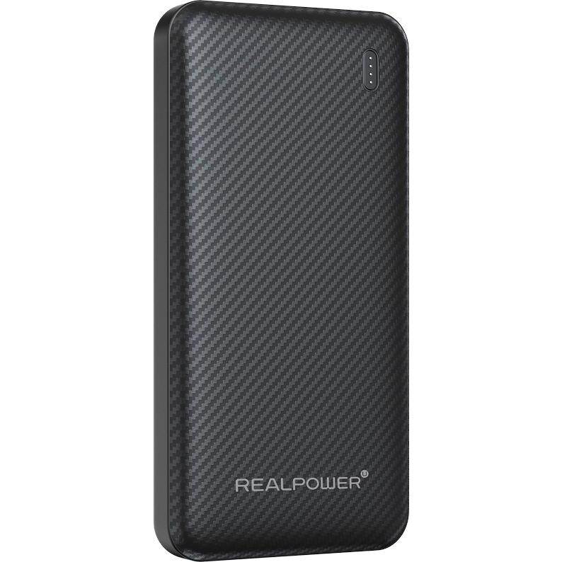 RealPower PB-10000 SSB,10.000mAh,Feststoffbatterie,schwarz (10000 mAh, 22.50 W), Powerbank, Nero