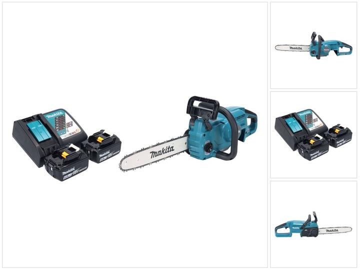 Immagine prodotto Makita DUC 357 RG2X2 Motosega a batteria 18 V 35 cm 7,7 m/s Brushless + 2x Batteria 6,0 Ah + Caricabatterie (Sega a catena a batteria)