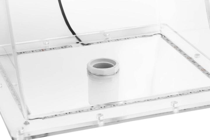 Productafbeelding Uniprodo Schwalldusche Wasserspiel Wasserfall 35 cm mit LED Blau / Weiss