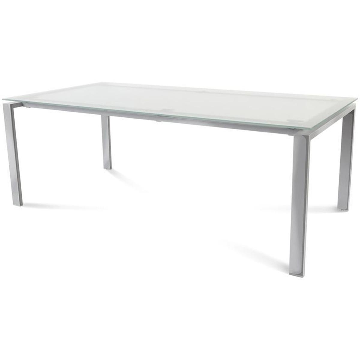 Rocada, Schreibtisch, Schreibtisch Total BxTxH 200x100x73cm Gestell verchromt Platte Glas satiniert (200 x 100 x 73 cm)