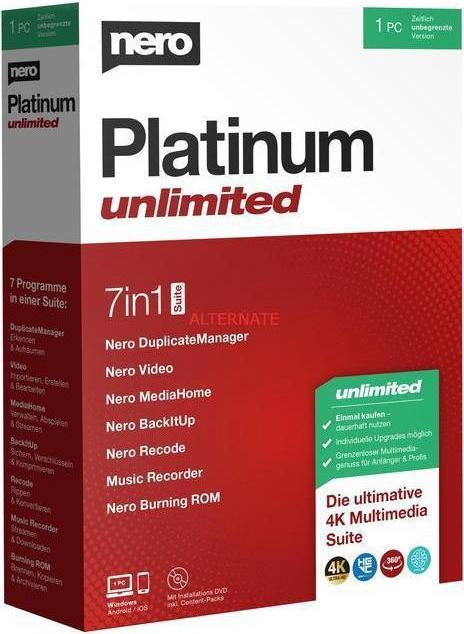 Nero Platine (1 Utilisateur, Illimité)