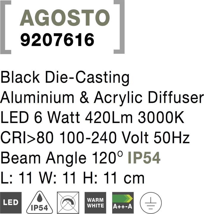 Actual product image Nova Luce Agosto (420 lm, IP54)
