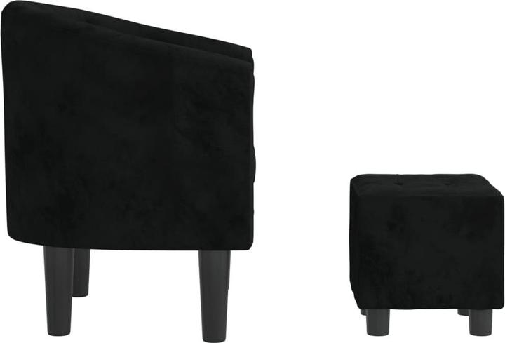 Produktbild vidaXL Clubsessel mit Fusshocker Schwarz Samt,Farbe