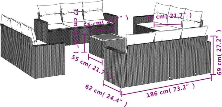 Produktbild vidaXL Garten Sofagarnitur