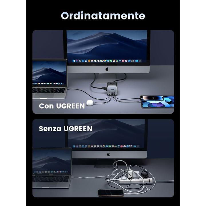 Productafbeelding Ugreen Cube CD268 65W USB / USB C + 3x AC (1x, CEE 7/4, USB-A, USB-C, 1.80 m)