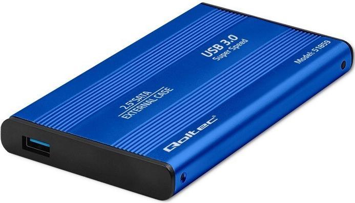Actual product image Qoltec External Hard Drive Case HDD/SSD 2.5" SATA3 USB 3.0 Mėlyna (0.42 m)
