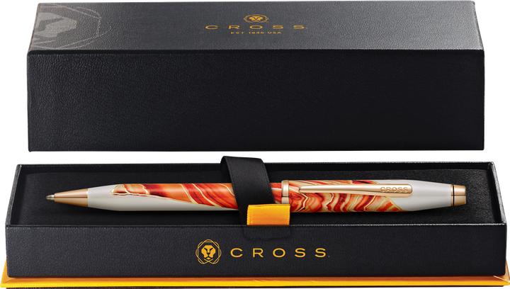 Productafbeelding Cross Twist action biros Wanderlust Antelope Canyon geschenkverpakking (Witte lak, Oranje met roségouden applicaties, 1 x)