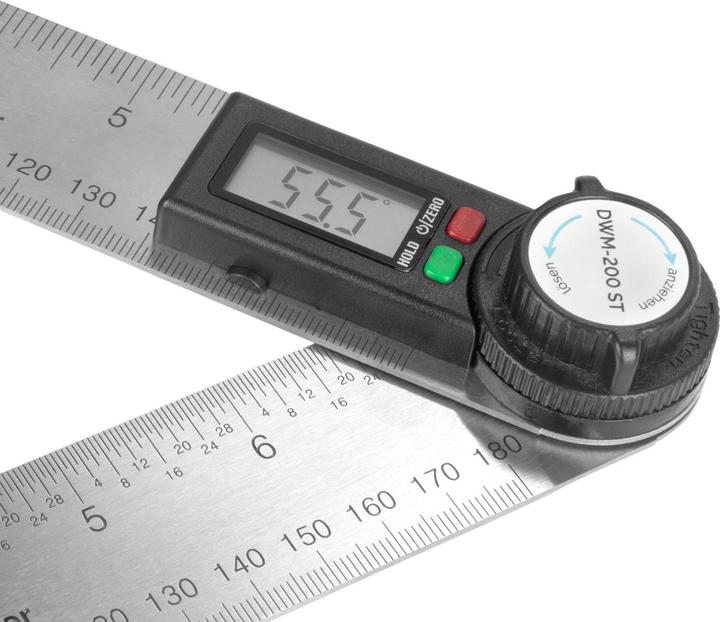 Produktbild Stahlwerk Digitaler Winkelmesser DWM-200 ST mit 180 mm Messbereich 360°