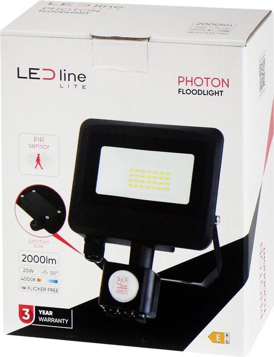 Produktbild Ledline LED line LITE prozektors PHOTON 20W 4000K 2000lm ar kustibas sensoru IP65 (2000 lm)