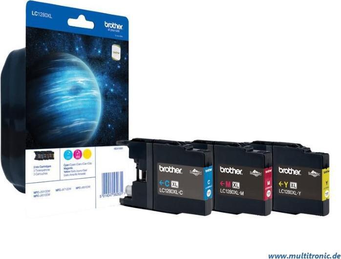 Actual product image Brother LC-1280XL Rainbow Pack (C, M, Y)