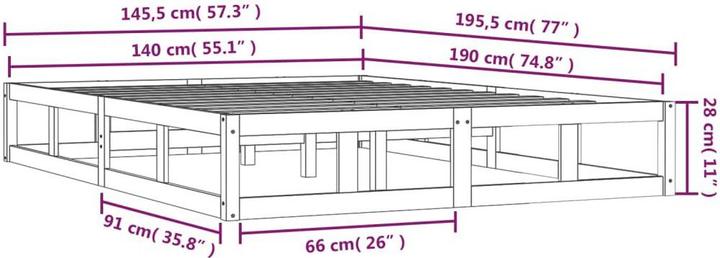 Image du produit vidaXL Bettrahmen (140 x 190 cm)
