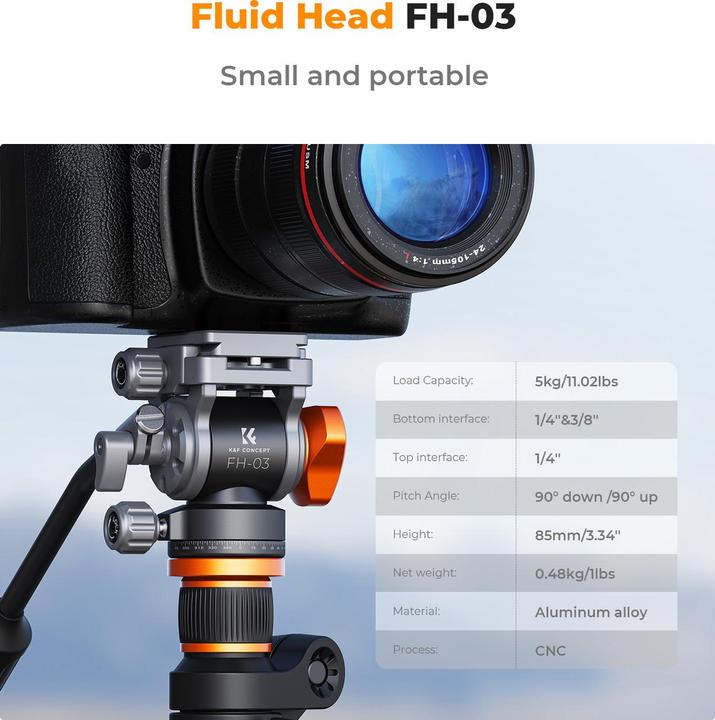 Produktbild K&F Concept FH-03 hydraulic Head with Handle (Videokopf)