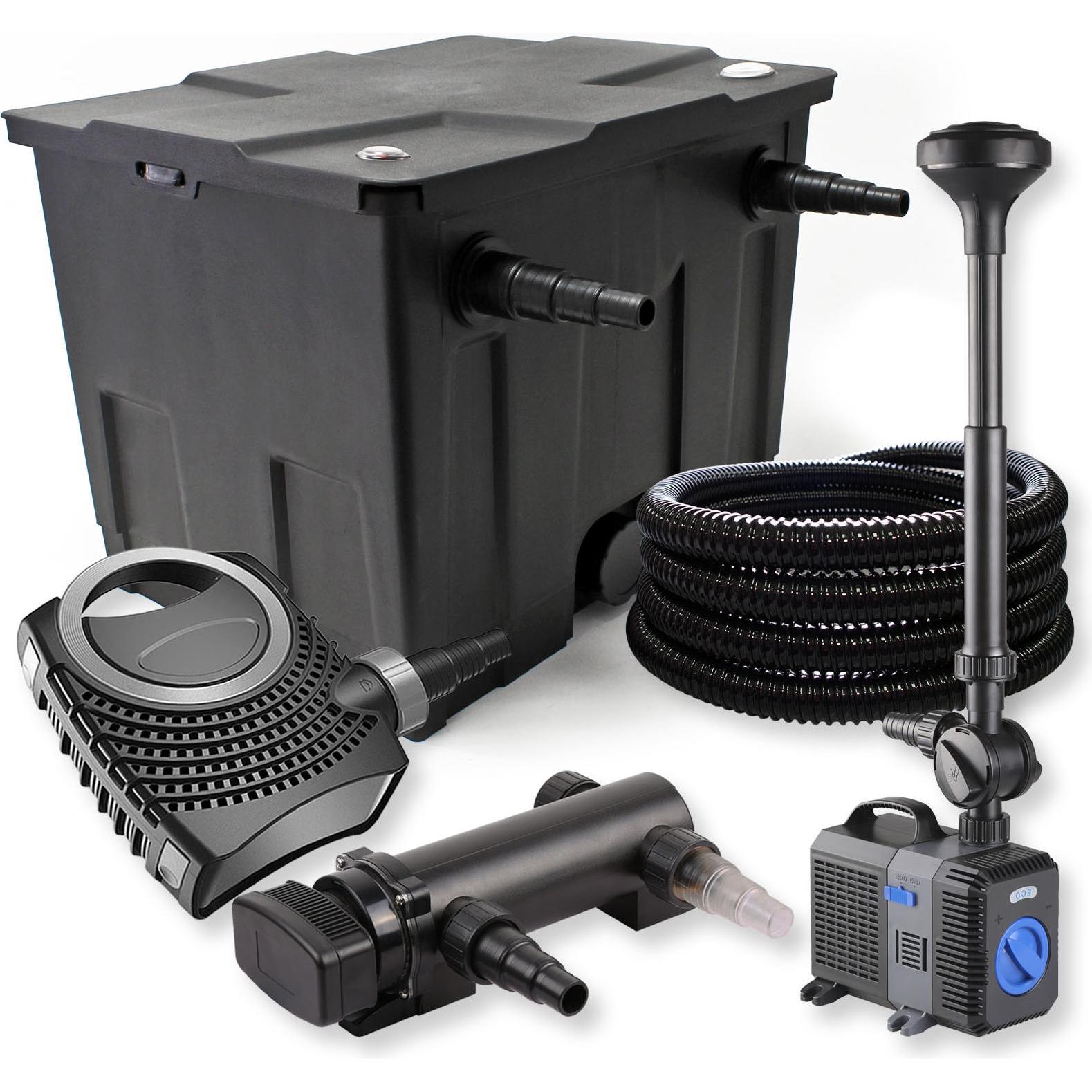 SunSun, Brunnen + Gartenteich, 1-Kammer FilterSet 12000l 18W UVC Teich Klärer NEO7000 50W Schlauch Springbrunne